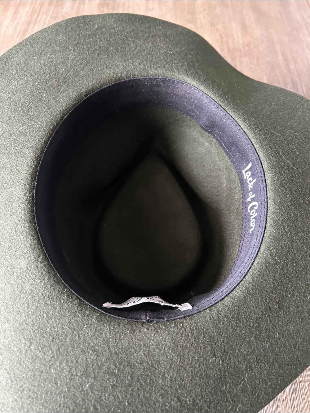 Lack Of Color Olive Green Wool Felt Wide-Brim Hat,Medium 57CM(M), Like New. - Picture 8 of 12